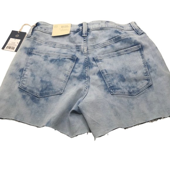 Universal Thread Women's Size 2 High Rise Midi Short Blue Denim Light Acid Wash - Picture 2 of 16